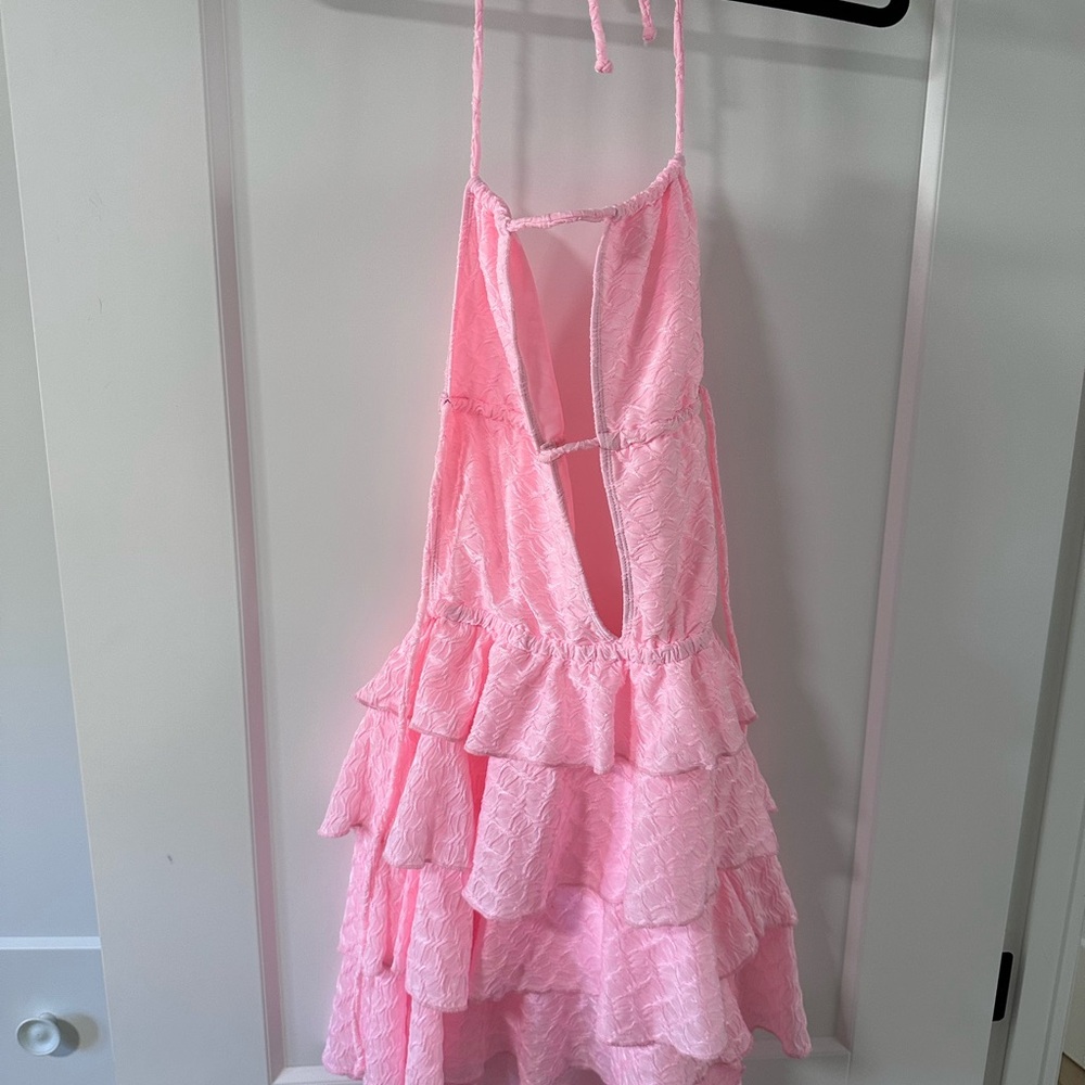 Strawberry MilkMob Pink Ruffled Halter Dress - Picture 4 of 9